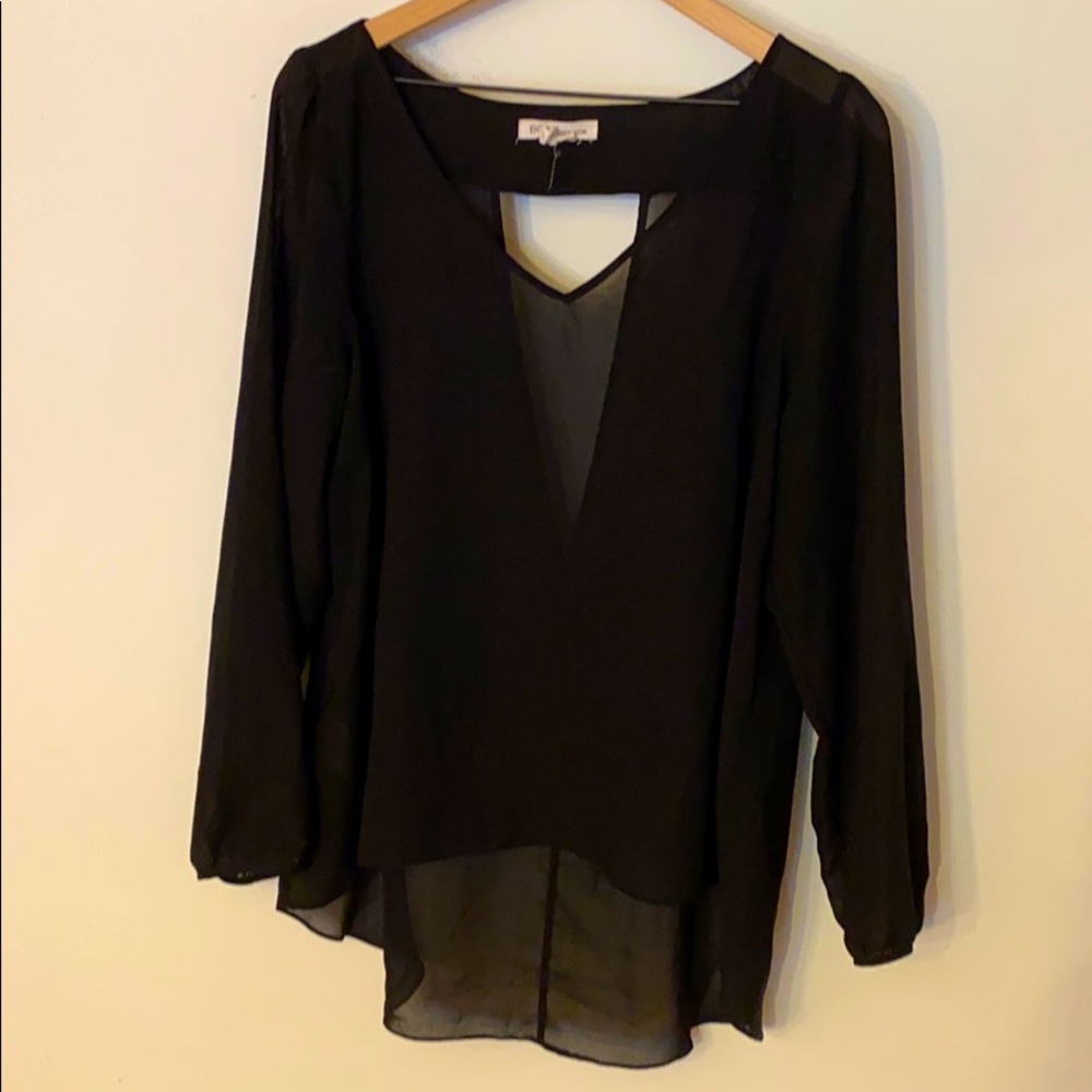 Open back BCBG flowy sheer top